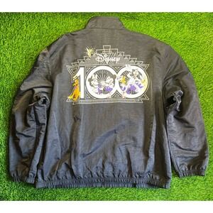 Disney 100 Year Anniversary Mickey & Friends Windbreaker Black Jacket Size XXL